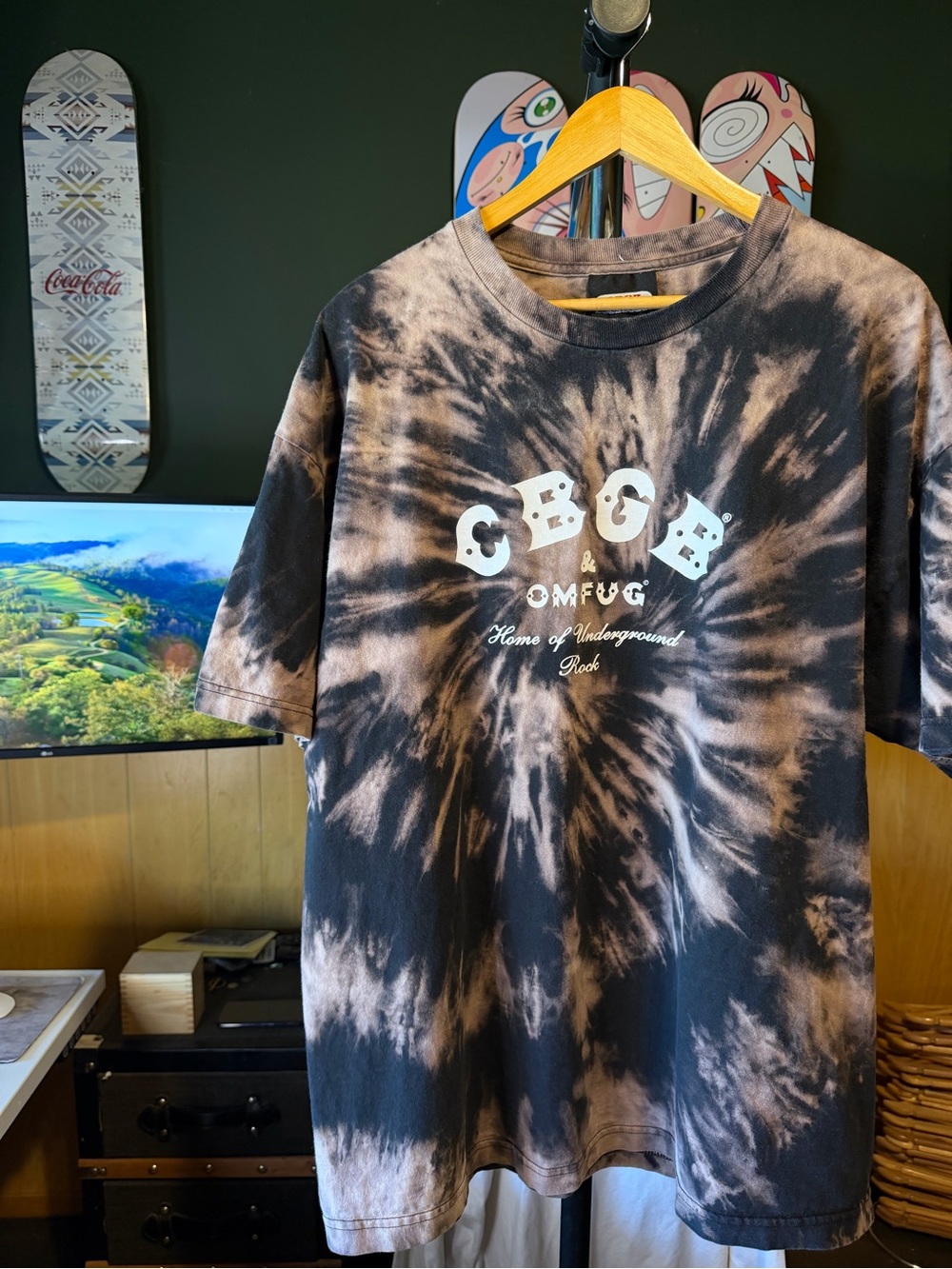 Rock Underground Rock CBGB & OMFUG Home of Underground Rock Tiedye Tshirt